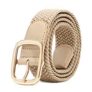 7185 Women Men Braided Stretch Elastic Belt For Pants Jeans Woven Casual